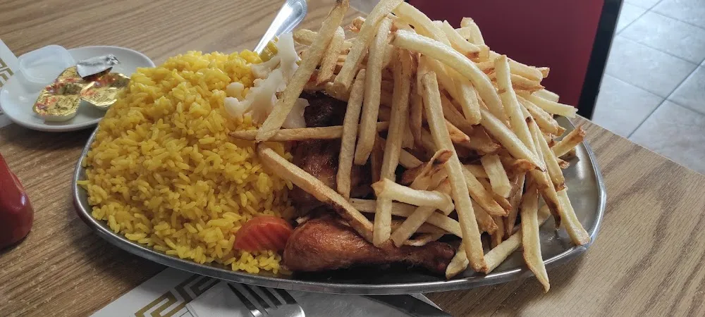 Chicken and Ribs Combo with Rice and Fries